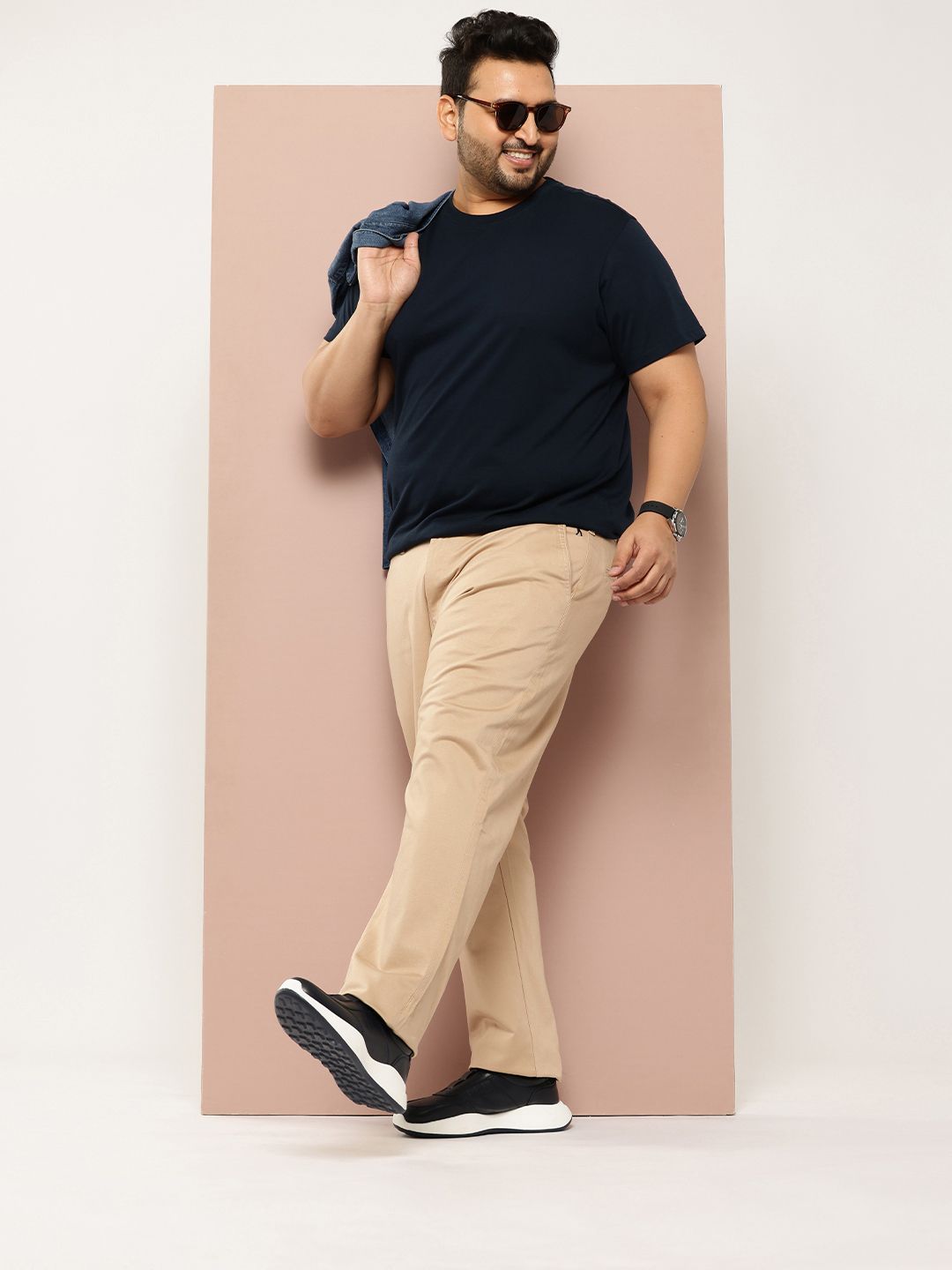 Thomas Scott Men Plus Size Straight Fit Easy Wash Chinos Trousers