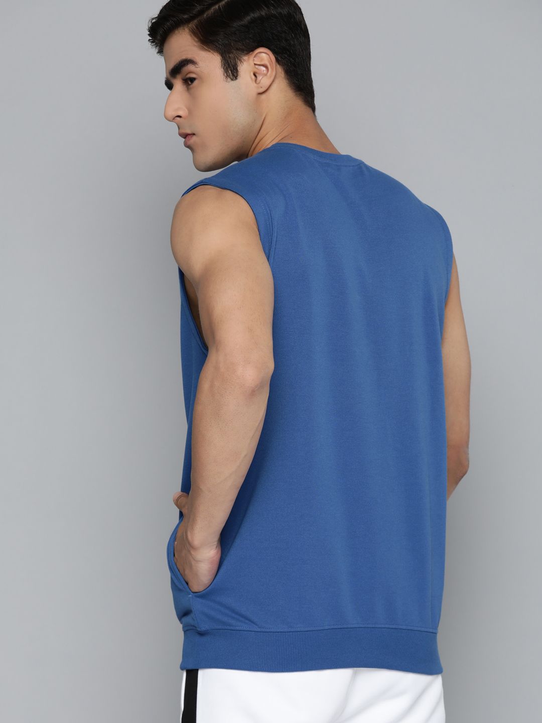 HRX by Hrithik Roshan Men Blue Printed Sweatshirt