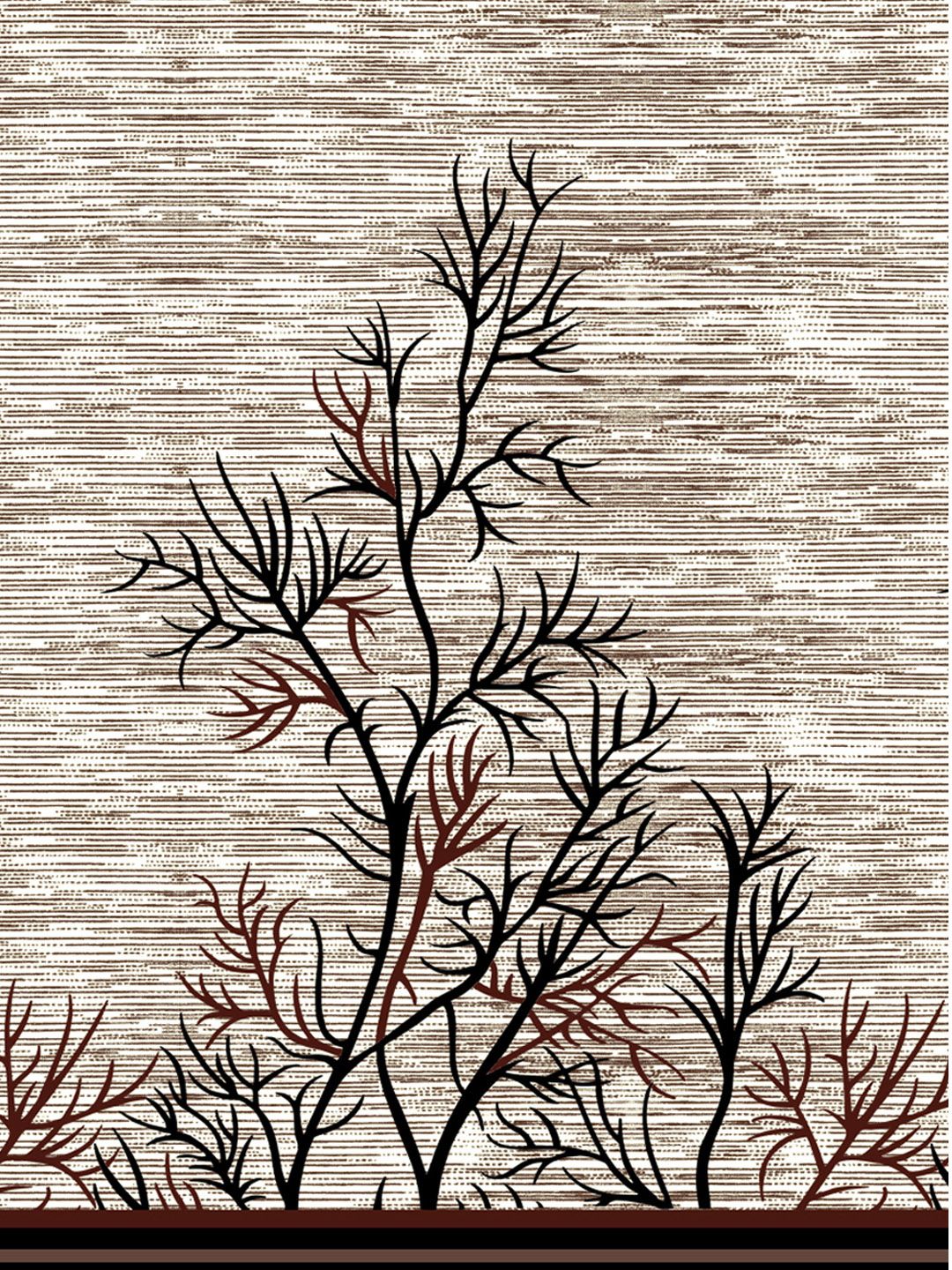 Story@home Brown & Grey 2 Pieces Ethnic Motifs Window Curtain