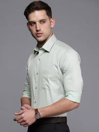 Raymond Slim Fit Geometric Printed Pure Cotton Formal Shirt