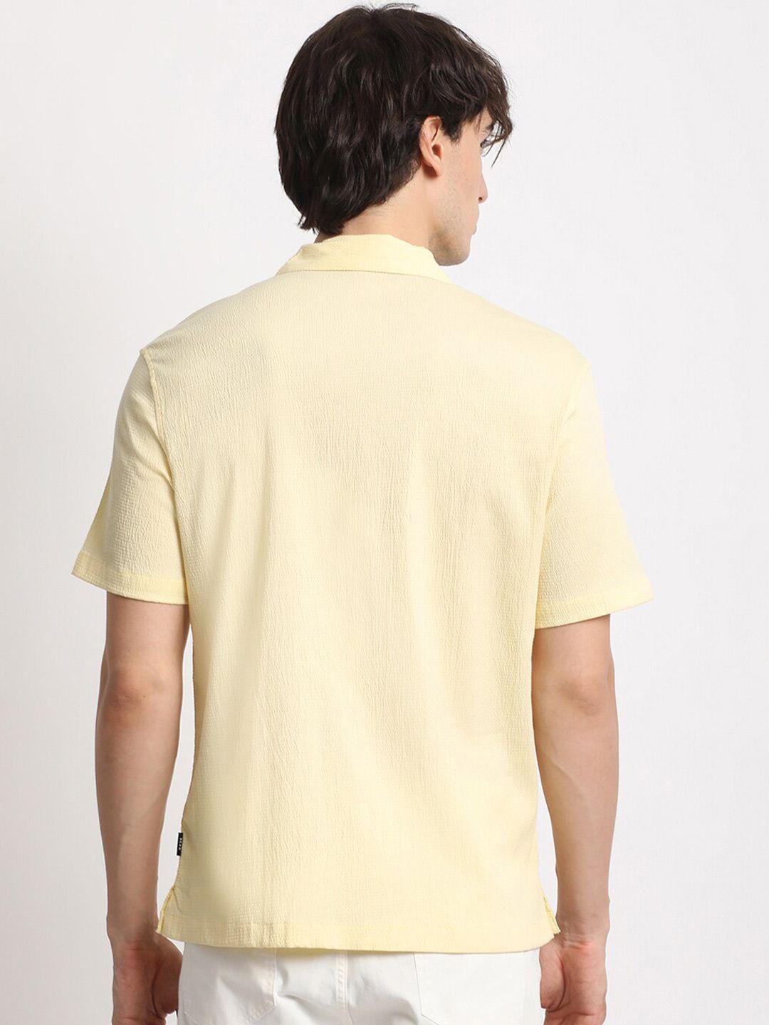 THE BEAR HOUSE Cuban Collar Solid Regular Fit Casual Shirt