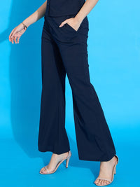 SASSAFRAS worklyf Women Straight Fit High-Rise Bootcut Trousers