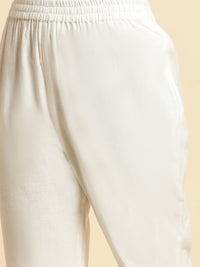W Women Slim Fit Mid-Rise Cotton Regular Trousers
