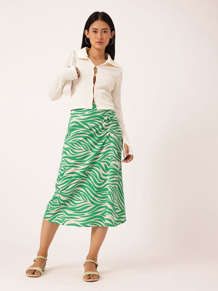 DressBerry Hyper Brights Animal Print Midi Skirt
