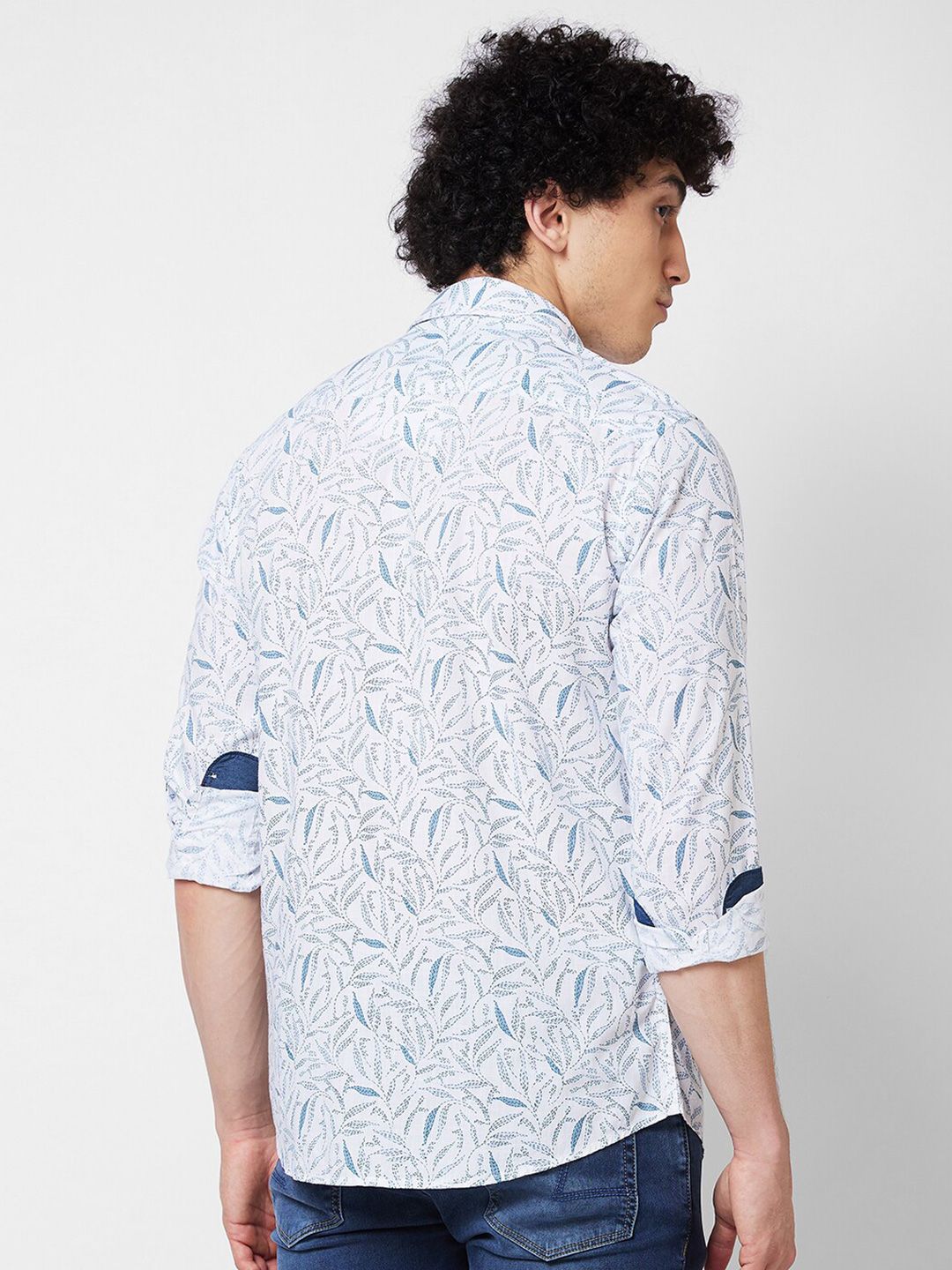 SPYKAR Printed Spread Collar Cotton Casual Shirt