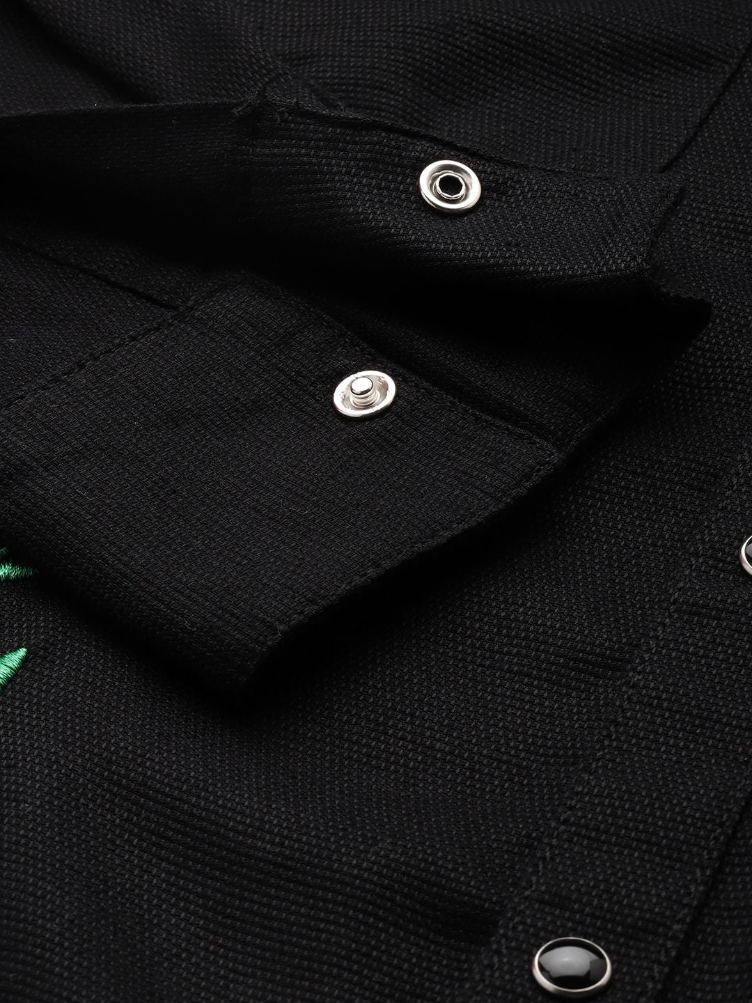 The Indian Garage Co Pure Cotton Floral Embroidered Casual Shirt