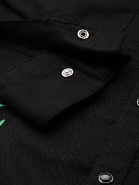 The Indian Garage Co Pure Cotton Floral Embroidered Casual Shirt