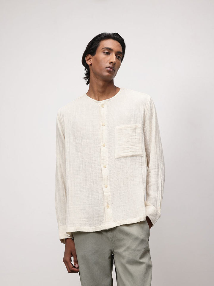 ether Kora Pure Cotton Crinkled Relaxed Shirt