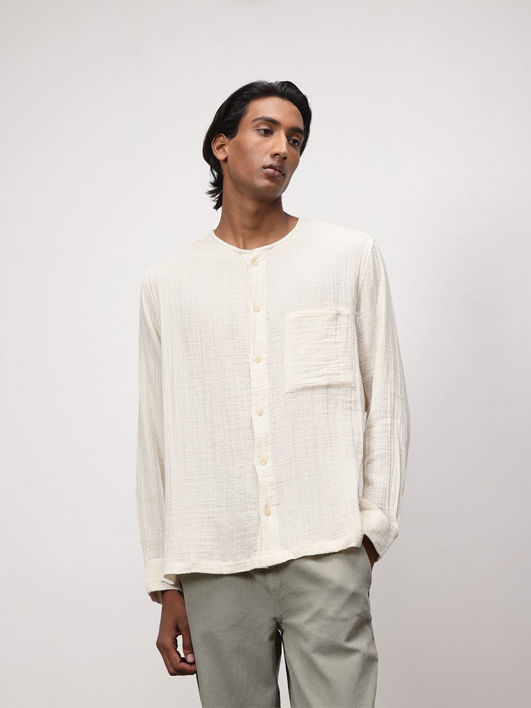 ether Kora Pure Cotton Crinkled Relaxed Shirt