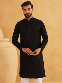 SOJANYA Embroidered Sequined Pure Cotton Kurta With Pyjama