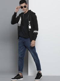 The Indian Garage Co Men Black Hooded Sweatshirt