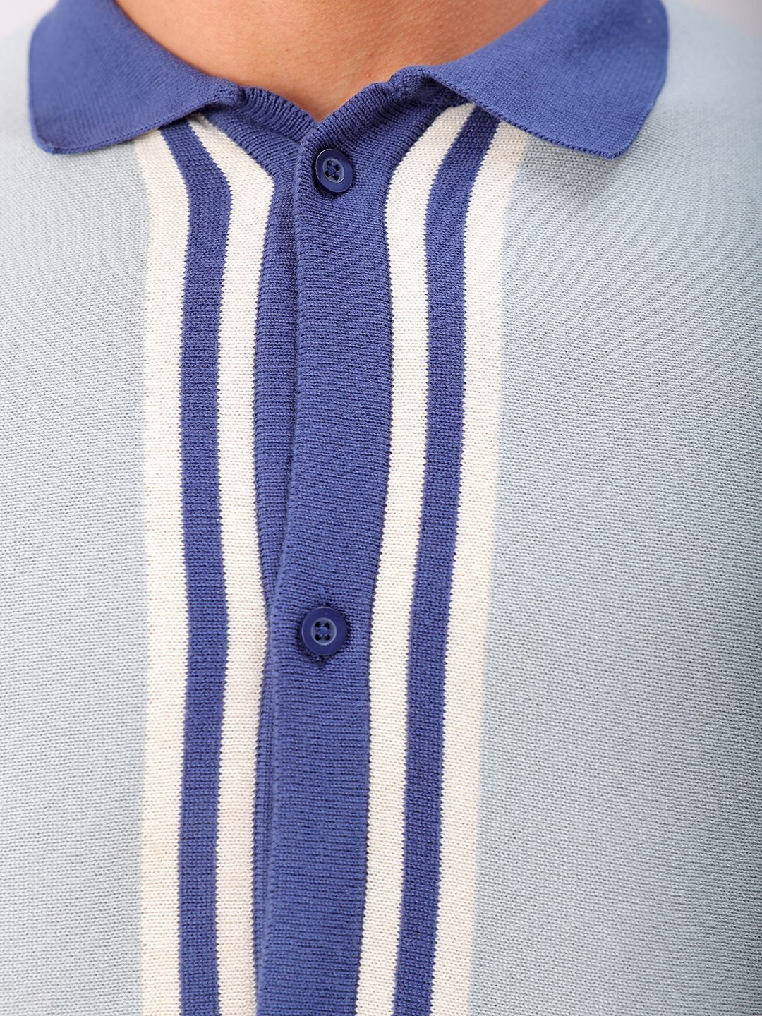 The Indian Garage Co Men Relaxed Fit Striped Flat Knit Polo Resortwear Shirt