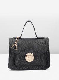 DressBerry Textured Structured Satchel Bag