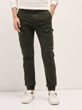THE BEAR HOUSE Men Cotton Solid Slim Fit Cargo