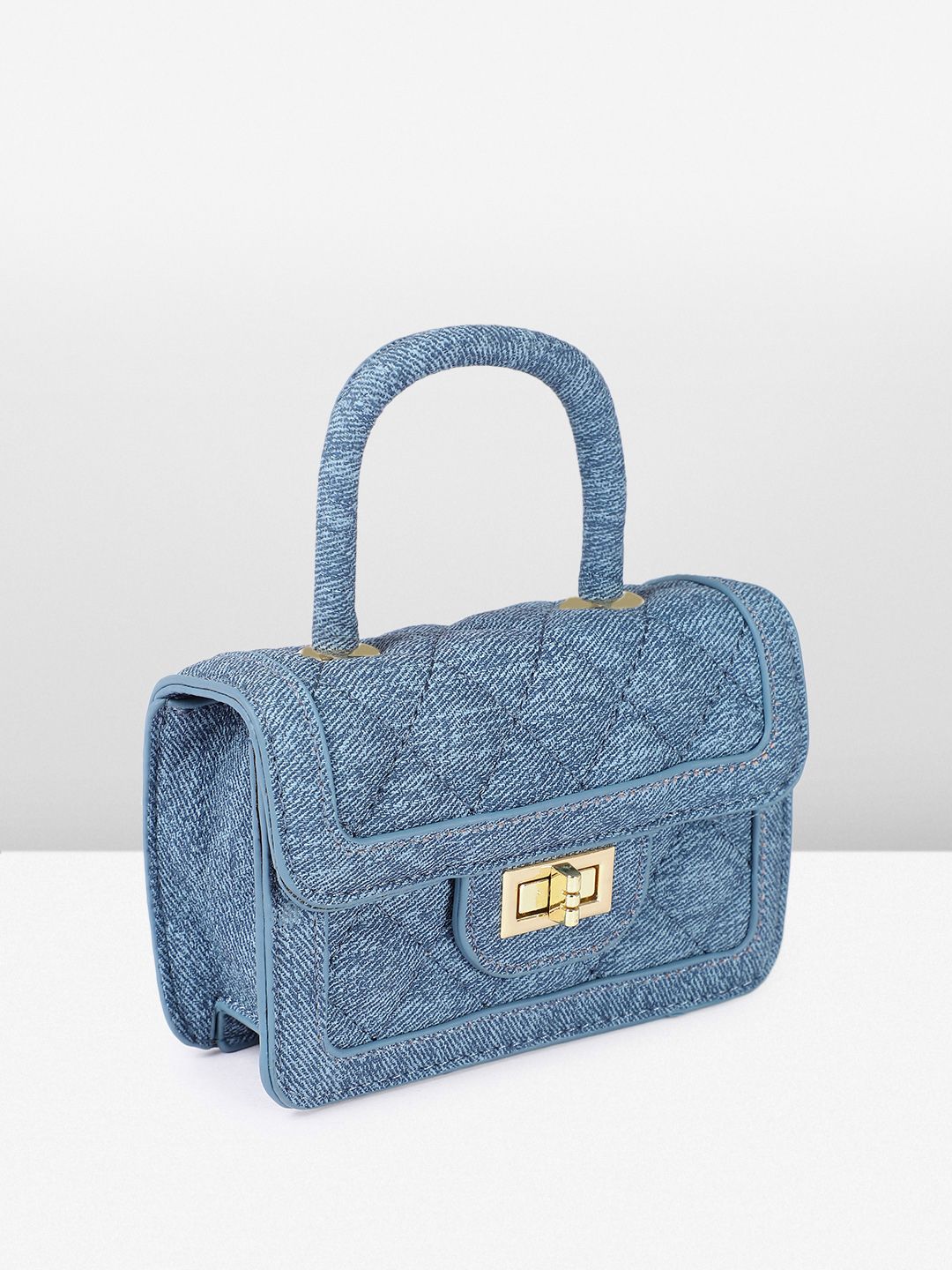DressBerry Textured Miniature Satchel Bag with Quilted