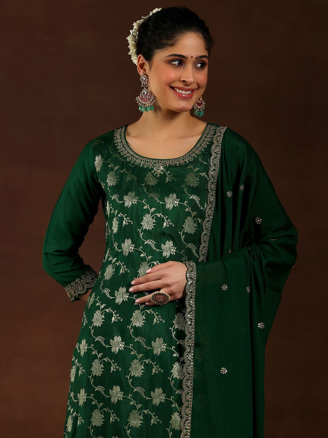 Libas Women Ethnic Motifs Regular Kurta with Trousers & Dupatta