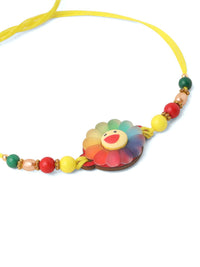 Rakhi Manik Tiruan Pelbagai Warna Kanak-kanak NVR dengan Roli Chawal Chandan &amp; Mishri