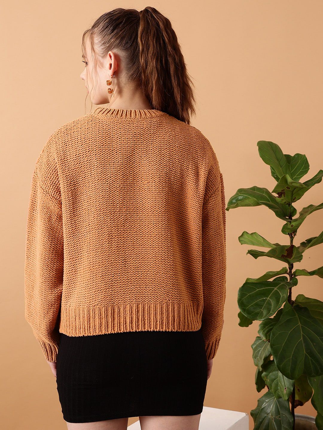 STREET 9 Cable Knit Ribbed Sweater