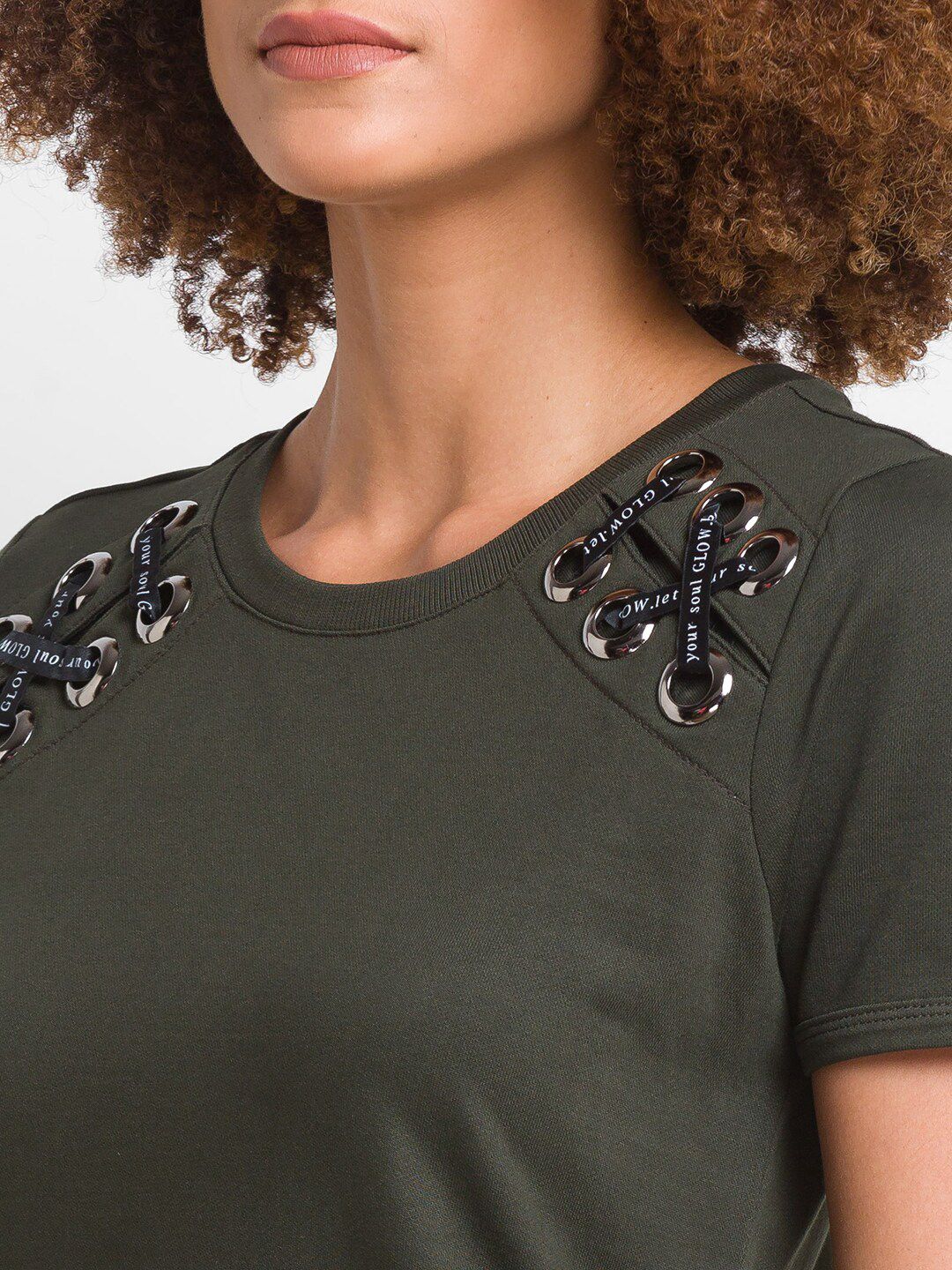 SPYKAR Green & rosin Embellished T-shirt Dress