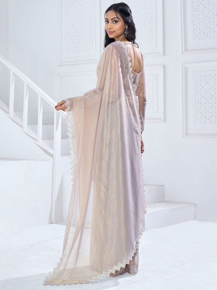 Saree mall Embellished Beads and Stones Organza Saree