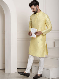 SOJANYA Geometric Embroidered Regular Kurta With Churidar