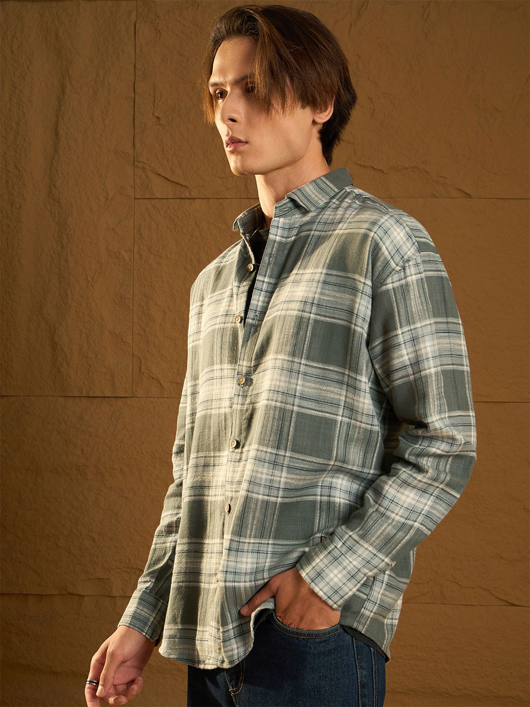 DENNISON Drop Shoulder Oversized Checked Shirt