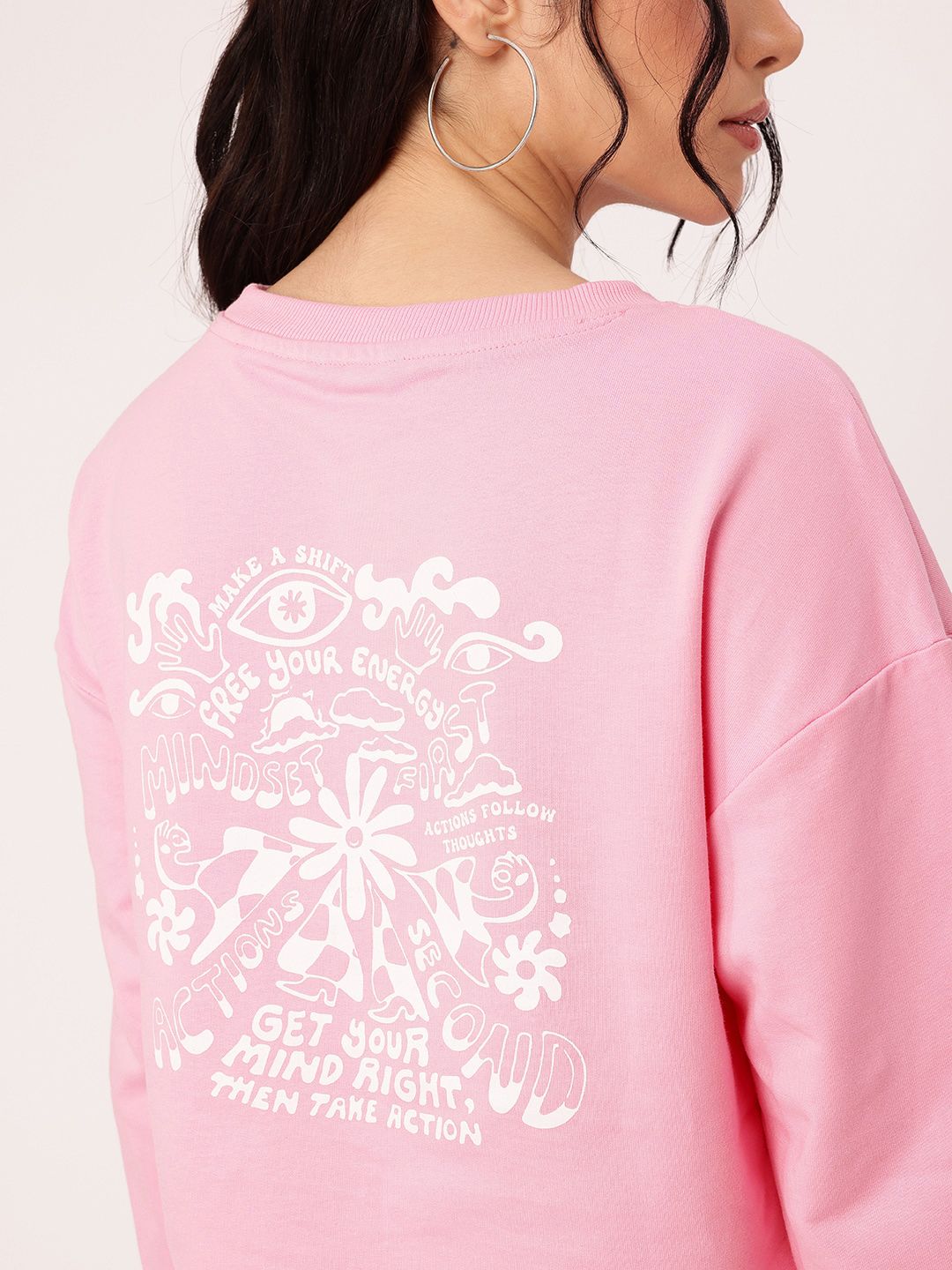 DressBerry Printed Cotton Terry Relaxed Fit Sweatshirts