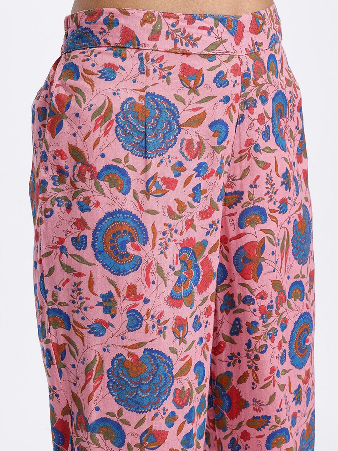 Anouk Floral Printed Pure Cotton Kurta with Trousers & Dupatta