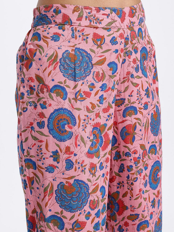 Anouk Floral Printed Pure Cotton Kurta with Trousers & Dupatta