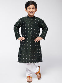 SOJANYA Boys Green & White Ethnic Motifs Printed Straight Kurta