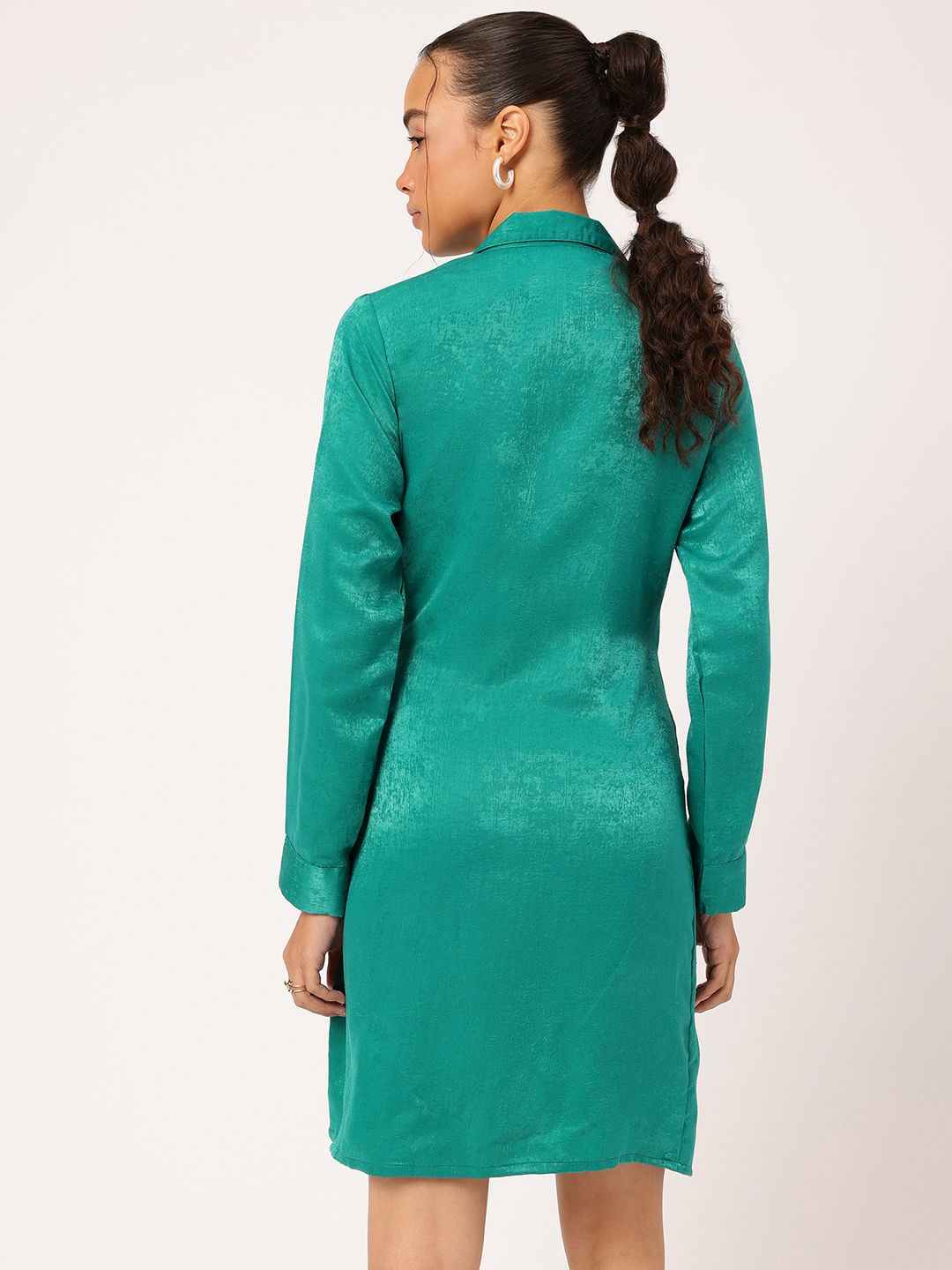 DressBerry Velvet Finish Wrap Tie-Up Mini Dress