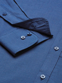Park Avenue Men Blue Textured Slim Fit Formal Shirt