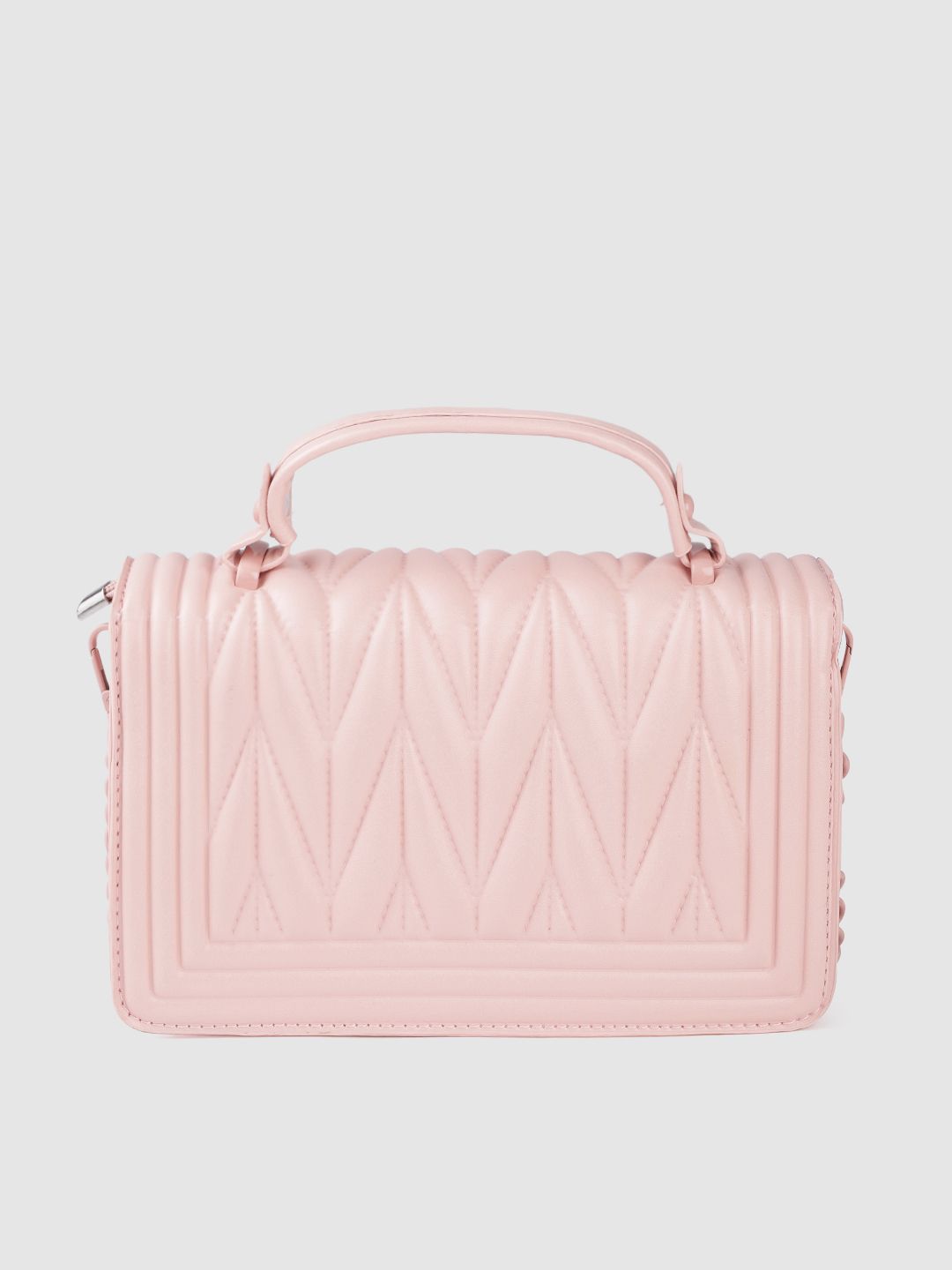 Lino Perros Women Pink Printed PU Beg Bahu Berstruktur Berstruktur
