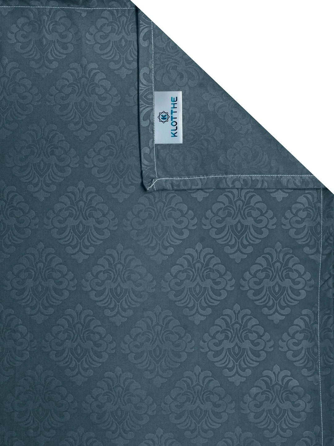 KLOTTHE Blue Floral Printed Flat 300 TC Single Halus Cadar Dengan Sarung Bantal