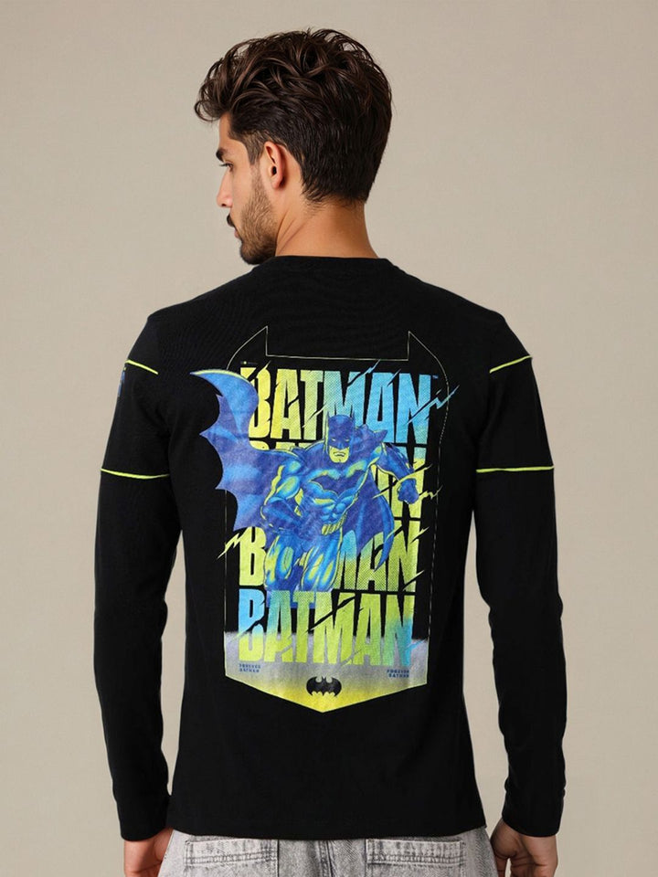 The Indian Garage Co Men Batman Graphic Printed Round Neck Cotton Slim Fit T-shirt