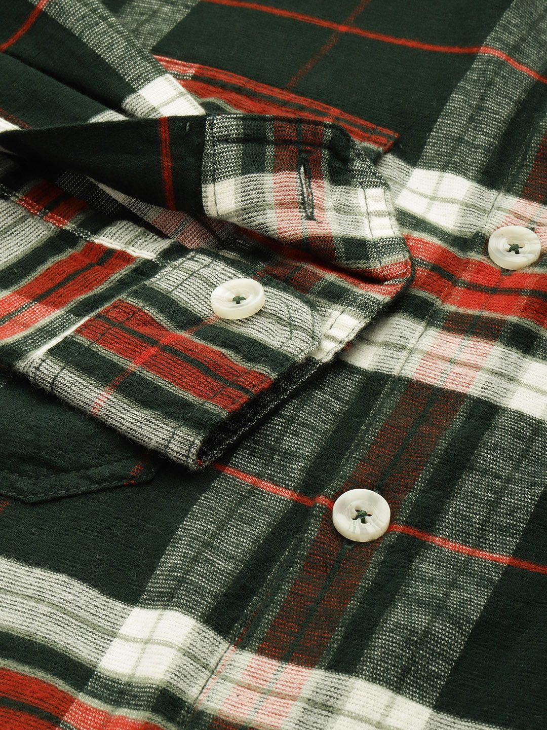 The Indian Garage Co Men Regular Fit Checkered Double Flap Casual Shirt