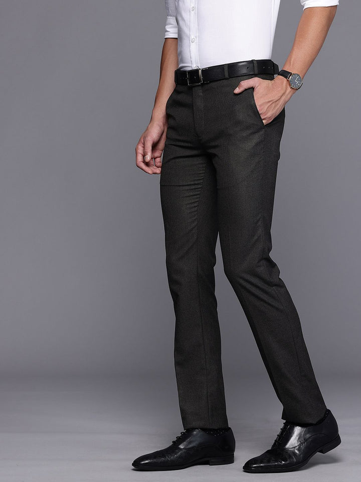 Raymond Men Textured Slim Fit Formal Trousers