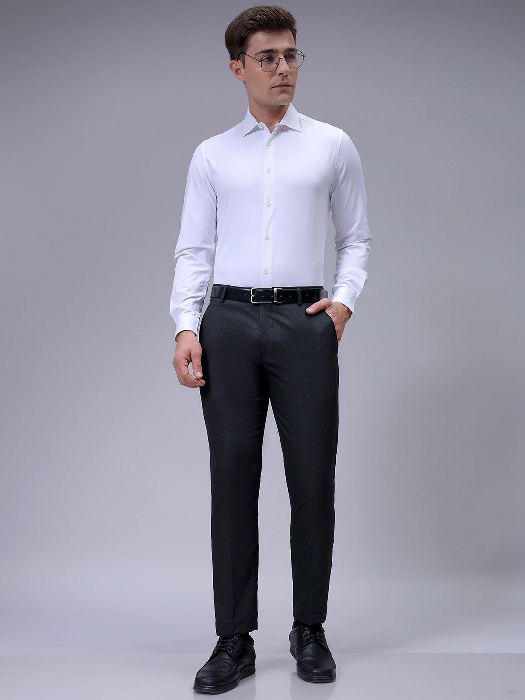 The Indian Garage Co. X Luxe Men Checked Slim Fit Formal Trousers
