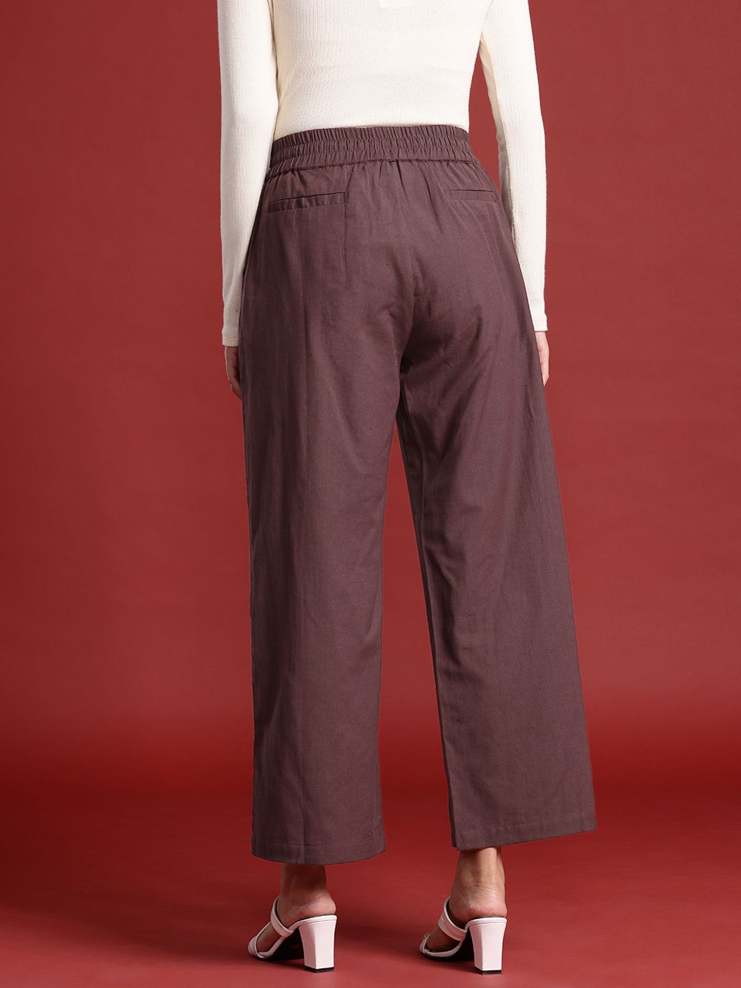 all about you Women Cropped Cotton Linen Trousers