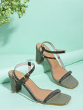 DressBerry Women Geometric Textured Block Heels