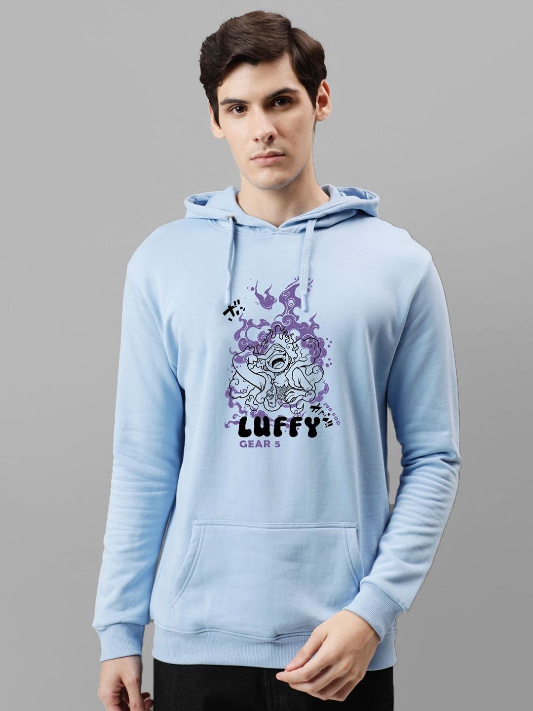ADRO Men Printed Hooded Sweatshirt