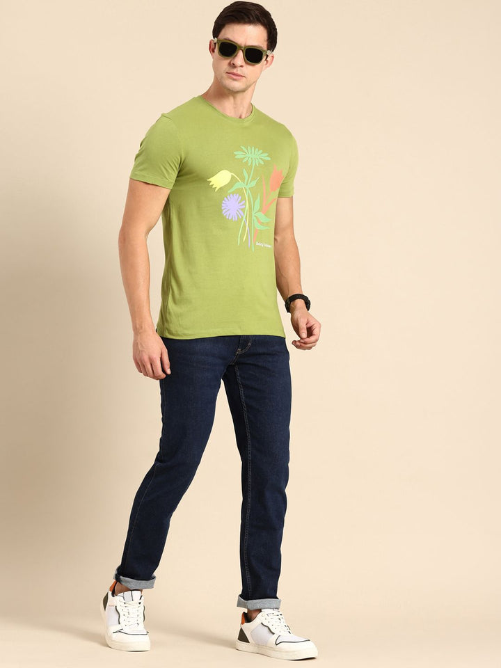 Being Human Floral Printed Pure Cotton T-shirt