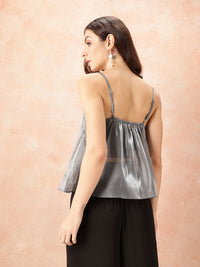 all about you Printed Strappy Sheen Top