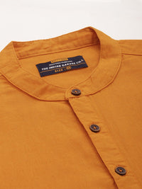 The Indian Garage Co Men Slim Fit Mandarin Collar Casual Shirt