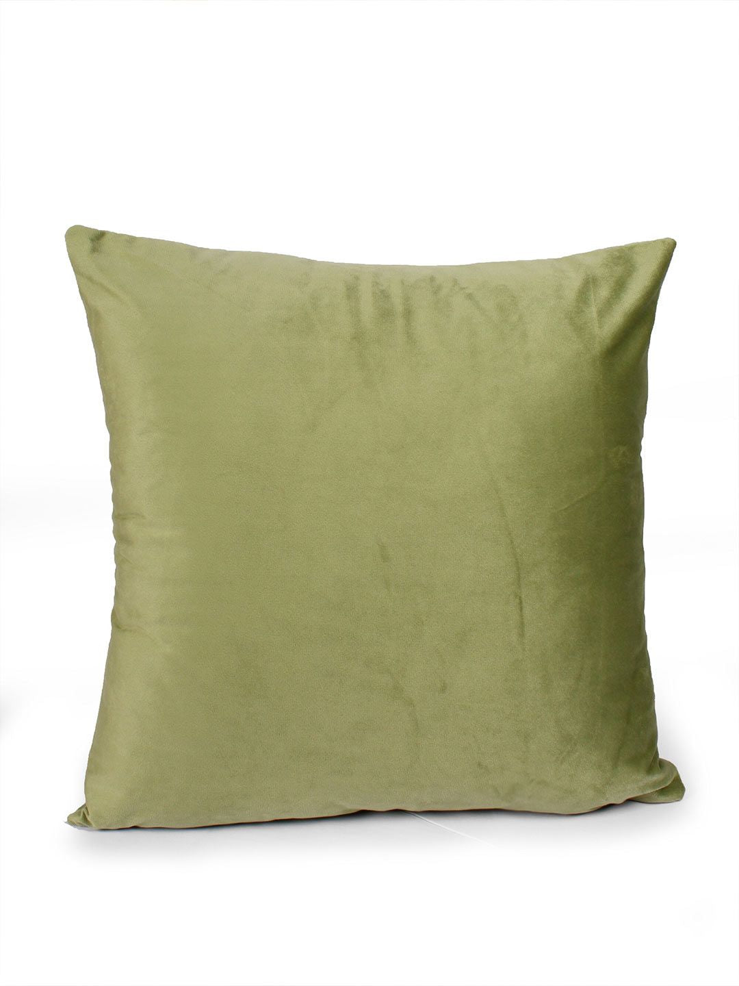 STITCHNEST Green 2 Pieces Velvet Square Cushion Covers