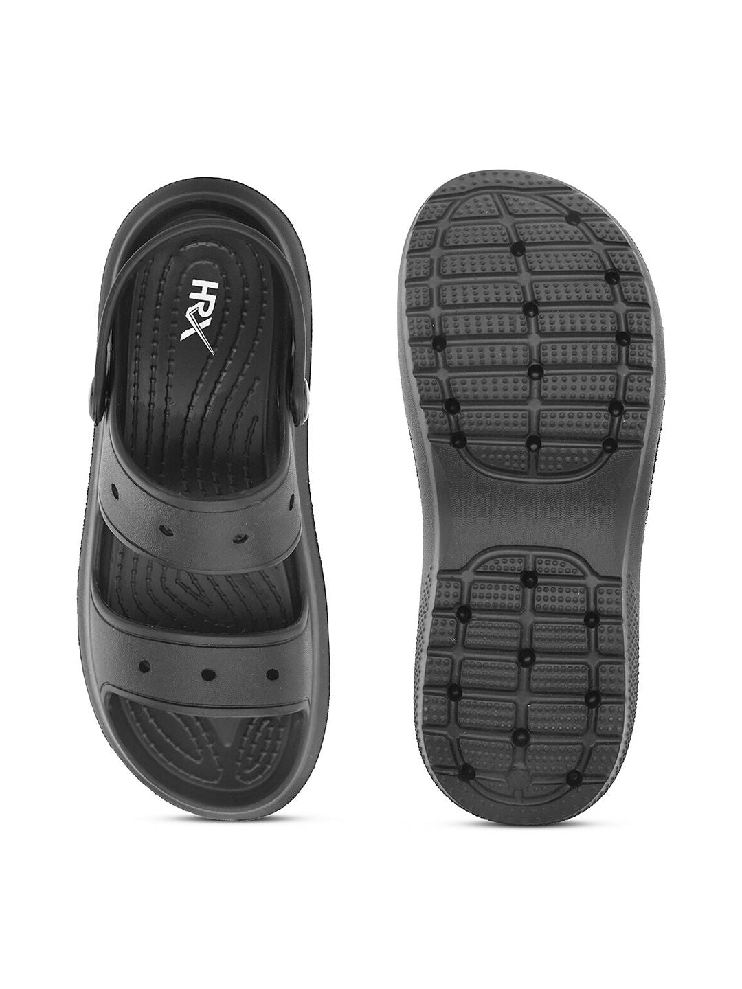 HRX by Hrithik Roshan Women Black Self Design Slip-On Flip-Flops