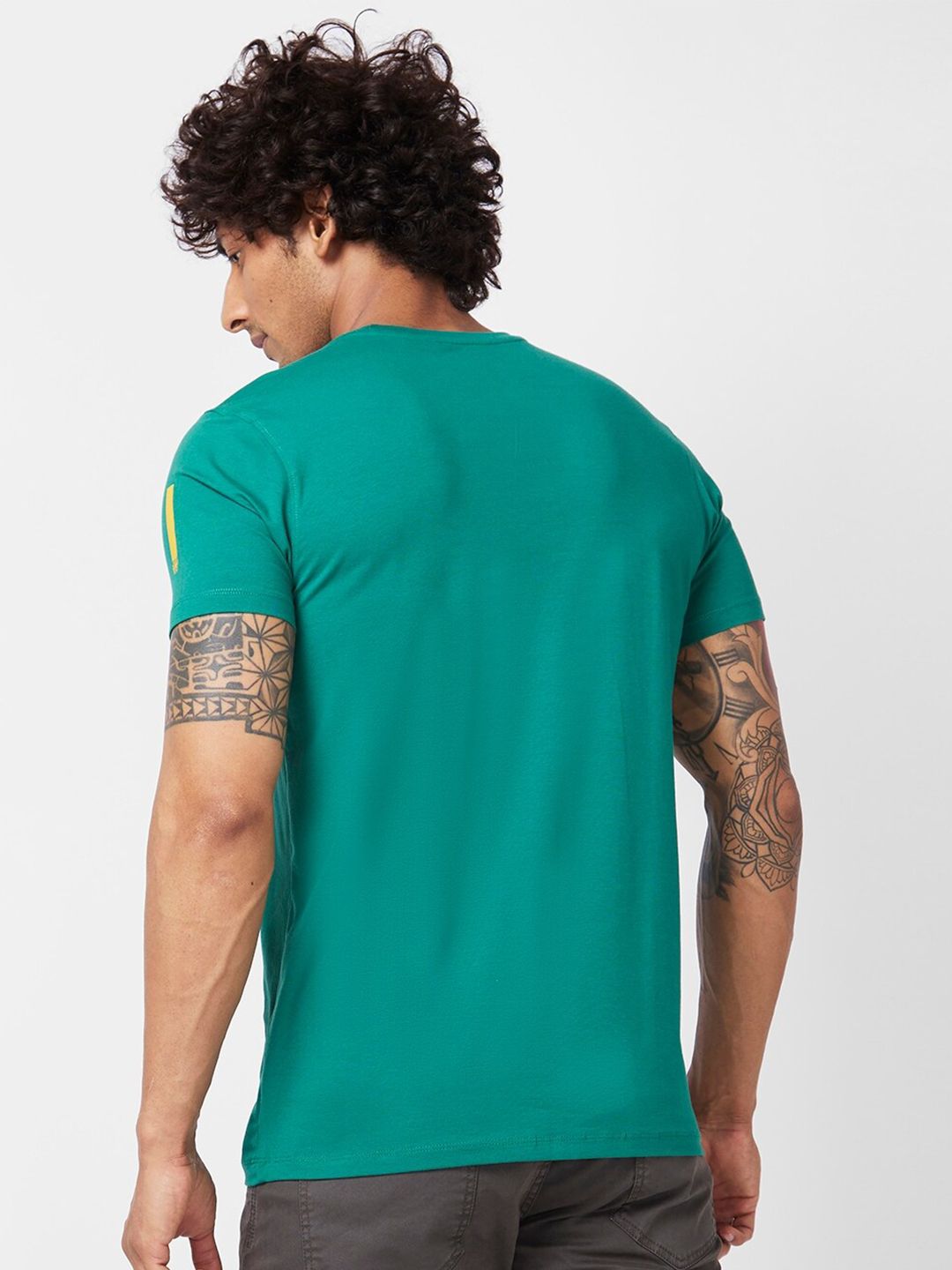 SPYKAR Varsity Printed Slim Fit Cotton Casual T-Shirt