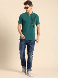 Being Human Typography Printed Polo Collar Pure Cotton T-shirt