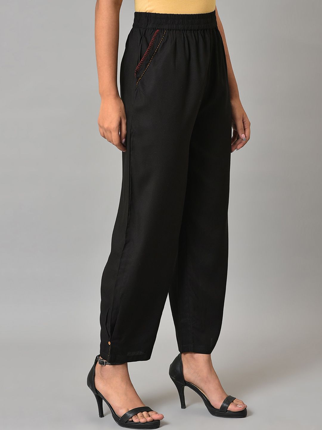W Women Mid-Rise Regular Fit Parallel Trousers