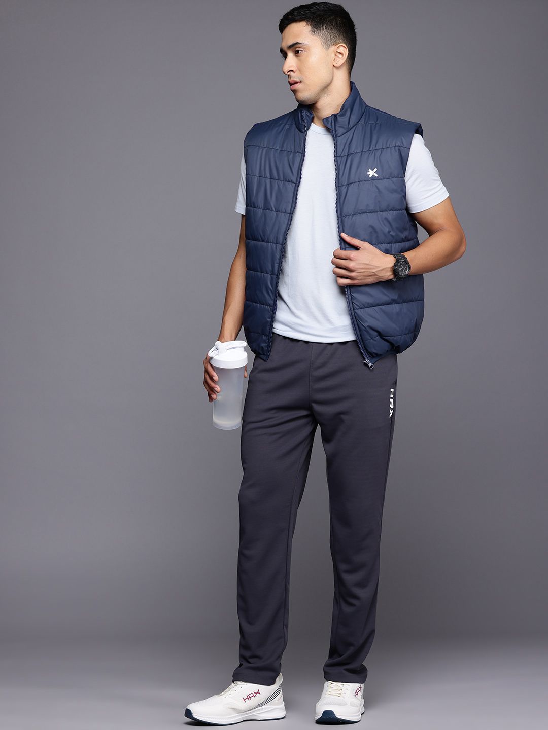 HRX by Hrithik Roshan Rapid-Dry Longline Training Padded Gilet Jacket